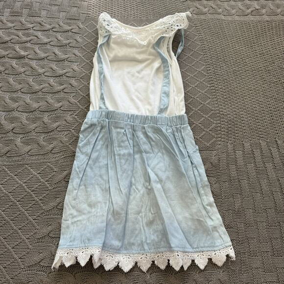 NWT Harper Liz Boutique Chambray Pinnie With Eyelet Tank ~ 120 - Picture 7 of 10